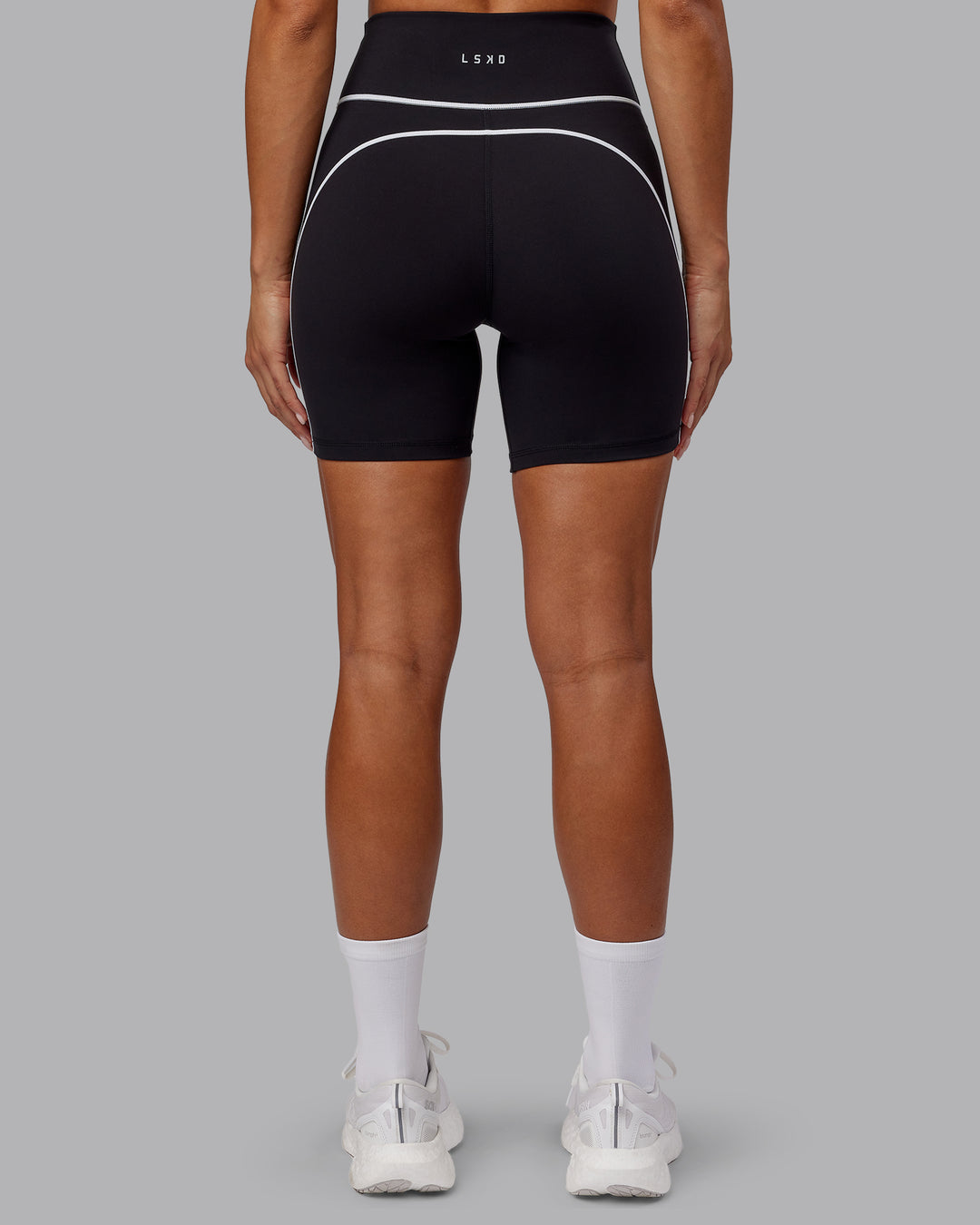 Woman wearing Contrast Ultra High-Rise 6" Short - Black-White - view 4