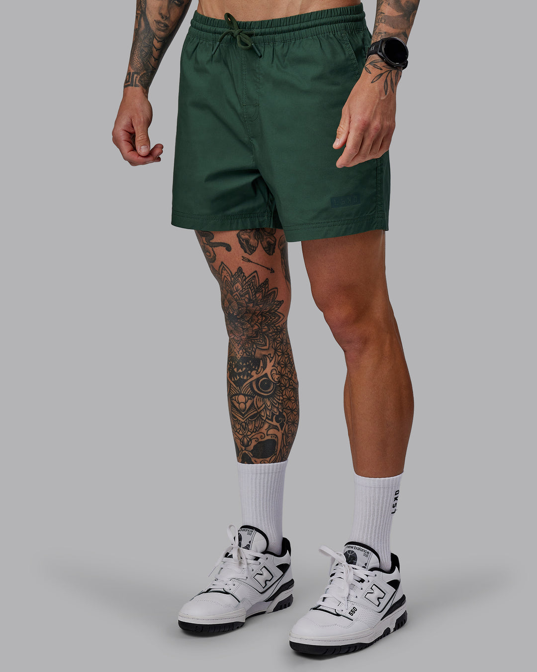 Man wearing Daily 5" Shorts - Cilantro - view 6
