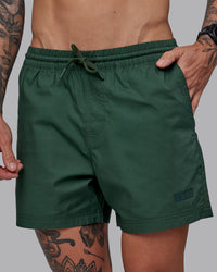 Man wearing Daily 5" Shorts - Cilantro | Thumbnail Index: 2