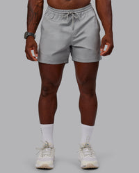 Man wearing Daily 5" Shorts - Circular Grey | Thumbnail Index: 4