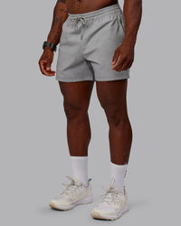 Man wearing Daily 5" Shorts - Circular Grey | Thumbnail Index: 0