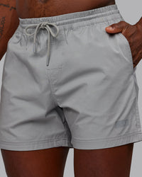 Man wearing Daily 5" Shorts - Circular Grey | Thumbnail Index: 2
