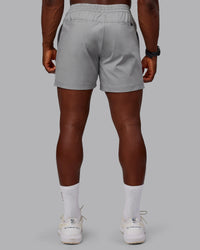 Man wearing Daily 5" Shorts - Circular Grey | Thumbnail Index: 3