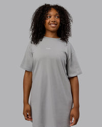Woman wearing Daily FLXCotton Oversized Dress - Circular Grey | Thumbnail Index: 1