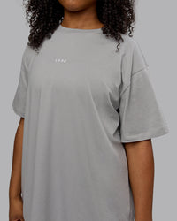Woman wearing Daily FLXCotton Oversized Dress - Circular Grey | Thumbnail Index: 6