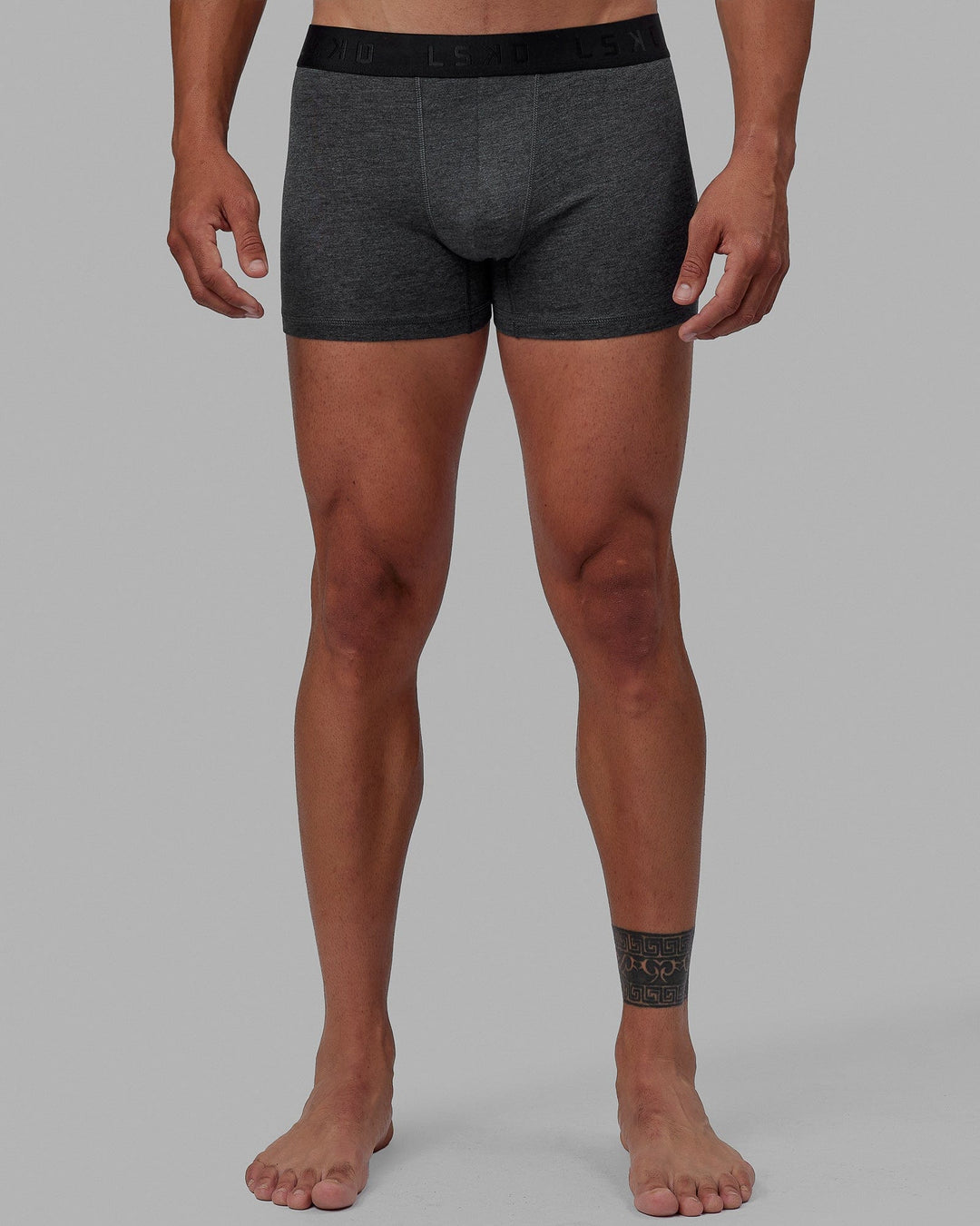 Man wearing daily trunks - dark grey. - view 11