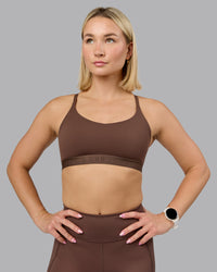 Woman wearing Define Sports Bra - Chocolate Martini | Model:Halle | Size:S | Thumbnail Index: 2