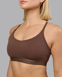 Woman wearing Define Sports Bra - Chocolate Martini | Model:Halle | Size:S | Thumbnail Index: 4