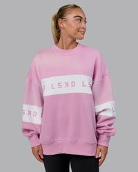 Woman wearing Disc Oversized Sweater - Bubblegum-Light Bubblegum | Thumbnail Index: 0