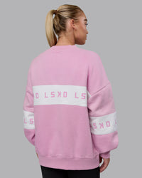 Woman wearing Disc Oversized Sweater - Bubblegum-Light Bubblegum | Thumbnail Index: 3