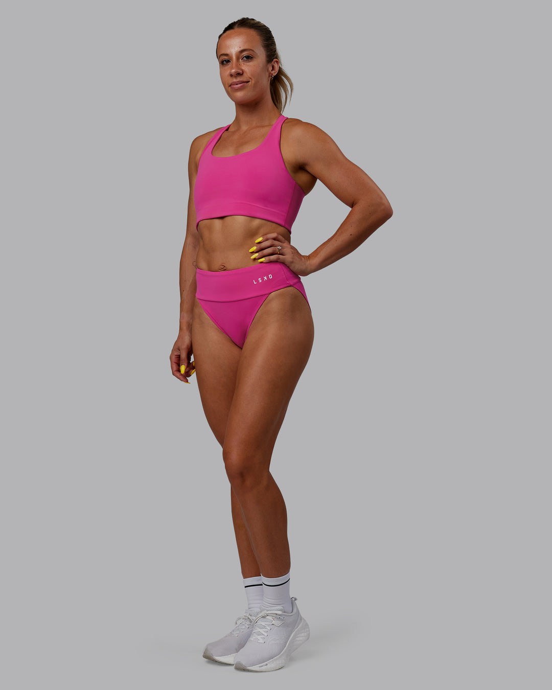 Woman wearing Elevate Sprinting Briefs - Fuchsia Pink - view 7
