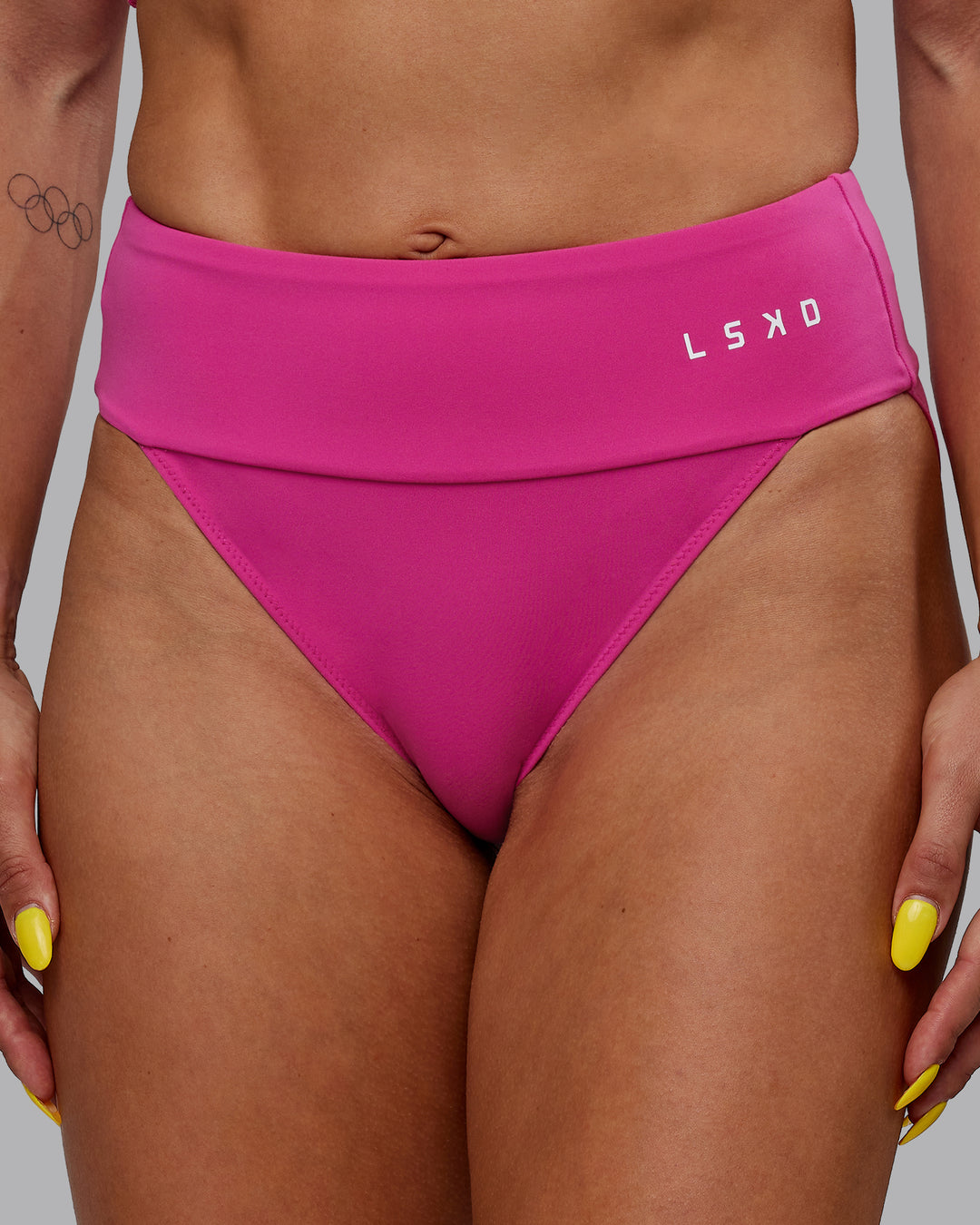 Woman wearing Elevate Sprinting Briefs - Fuchsia Pink - view 2