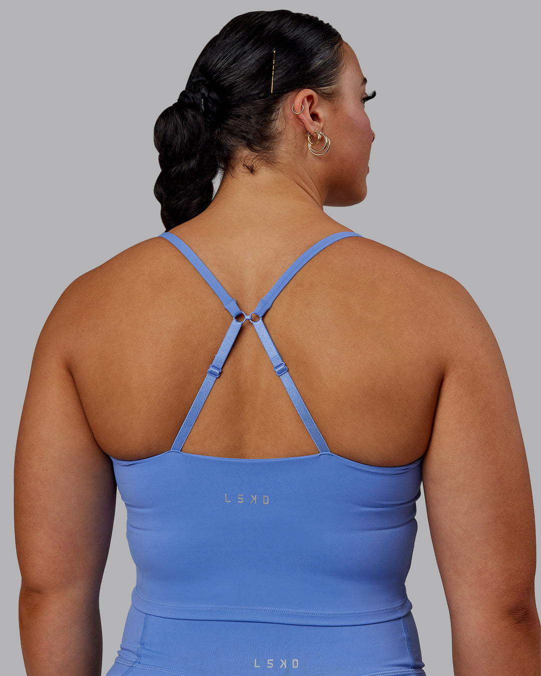 Woman wearing Elixir Active Tank - Ultramarine - view 2