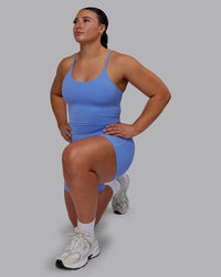 Woman wearing Elixir Active Tank - Ultramarine | Thumbnail Index: 4