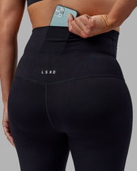 Woman wearing Elixir Ultra High-Rise Maternity Full Length Legging - Black | Model:Amanda | Size:S | Thumbnail Index: 5