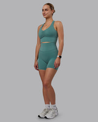 Woman wearing Elixir Ultra High-Rise 6" Short - Sagebrush | Thumbnail Index: 4