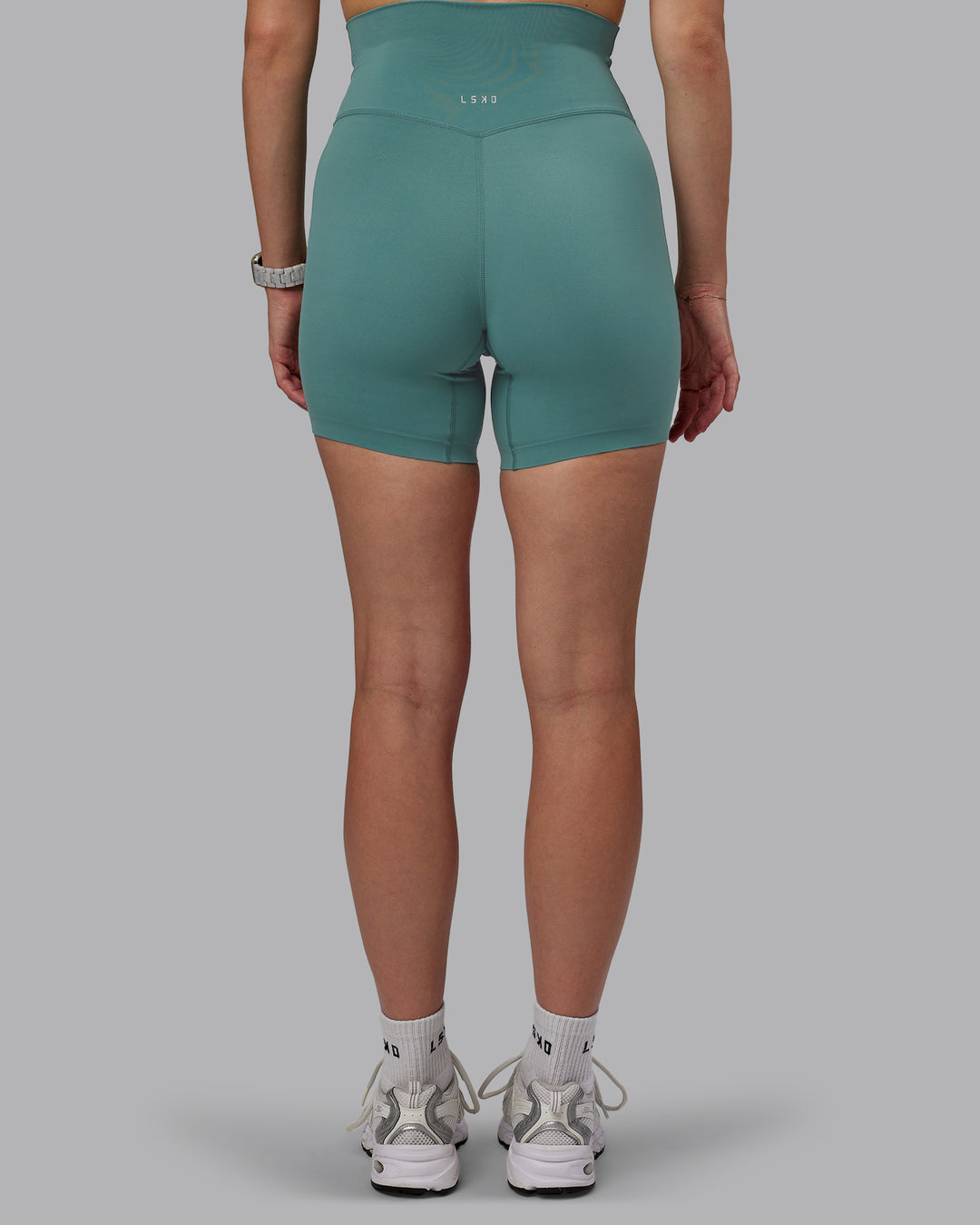 Woman wearing Elixir Ultra High-Rise 6" Short - Sagebrush - view 4