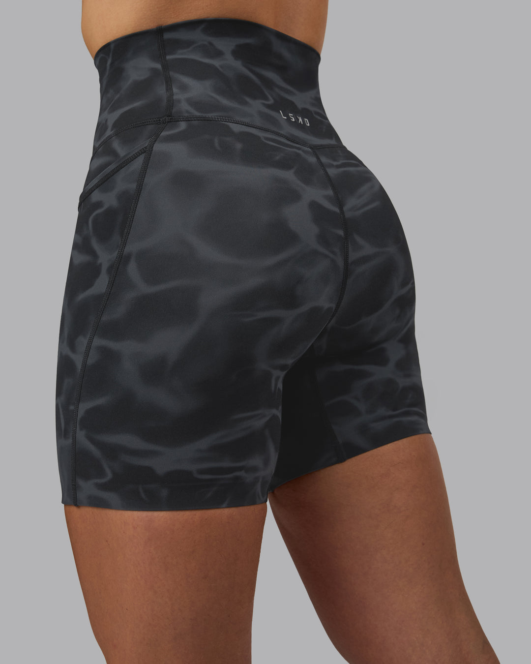 Woman wearing Elixir Ultra High-Rise 6" Short Pockets - Tranquil-Black - view 9