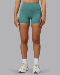Woman wearing Elixir Ultra High-Rise 4" Short - Sagebrush | Model:Sophie | Size:S | Thumbnail Index: 6