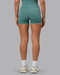 Woman wearing Elixir Ultra High-Rise 4" Short - Sagebrush | Model:Sophie | Size:S | Thumbnail Index: 3