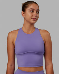 Woman wearing Enhance Shelf Bra Tank - Dahlia Purple | Thumbnail Index: 0