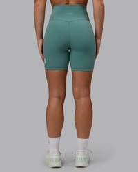 Woman wearing Evolved Ultra High-Rise 6" Short - Sagebrush-White | Thumbnail Index: 3