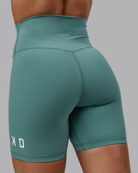 Woman wearing Evolved Ultra High-Rise 6" Short - Sagebrush-White | Thumbnail Index: 7