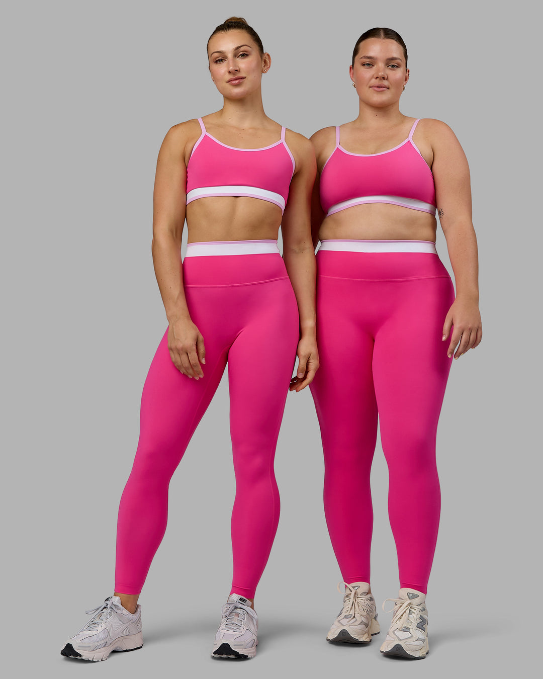 Woman wearing Excel Sports Bra - Ultra Pink - view 2