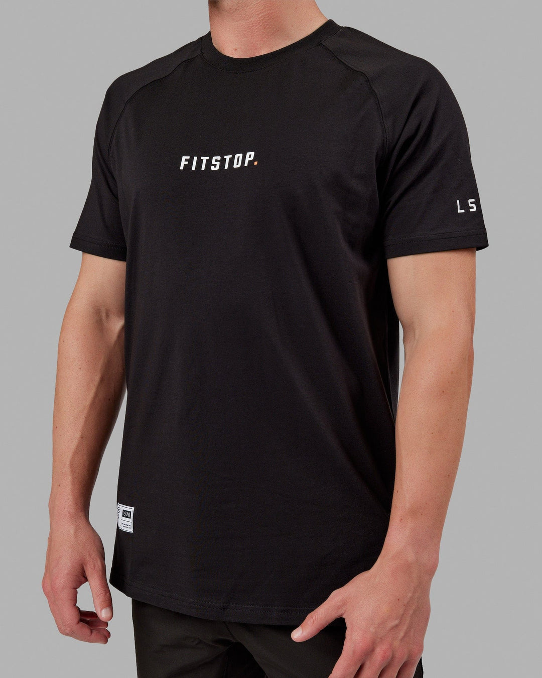 Man wearing Fitstop Optimal Tee - Black - view 4