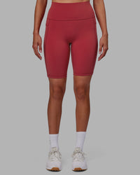 Woman wearing Fusion Ultra High-Rise 9" Short Pockets - Claret | Model:Blaize | Size:S | Thumbnail Index: 8