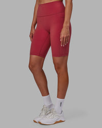 Woman wearing Fusion Ultra High-Rise 9" Short Pockets - Claret | Model:Blaize | Size:S | Thumbnail Index: 6