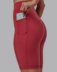 Woman wearing Fusion Ultra High-Rise 9" Short Pockets - Claret | Model:Blaize | Size:S | Thumbnail Index: 4