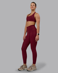 Woman wearing Fusion Ultra High-Rise Full Length Legging Pockets - Cordovan | Model:Chloe | Size:XS | Thumbnail Index: 6