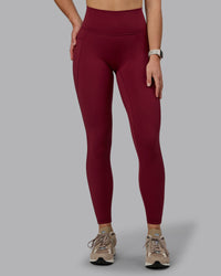 Woman wearing Fusion Ultra High-Rise Full Length Legging Pockets - Cordovan | Model:Chloe | Size:XS | Thumbnail Index: 10