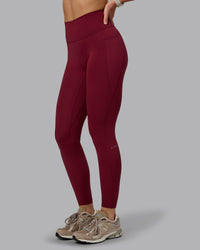 Woman wearing Fusion Ultra High-Rise Full Length Legging Pockets - Cordovan | Model:Chloe | Size:XS | Thumbnail Index: 5