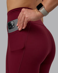 Woman wearing Fusion Ultra High-Rise Full Length Legging Pockets - Cordovan | Model:Chloe | Size:XS | Thumbnail Index: 4