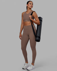 Woman wearing Fusion Ultra High-Rise Full Length Legging Pockets - Deep Taupe | Model:Blaize | Size:S | Thumbnail Index: 5