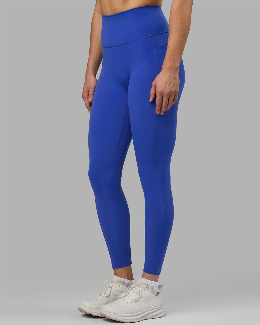 Woman wearing Fusion Ultra High-Rise Full Length Legging Pockets - Power Cobalt | Model:Hannah | Size:S - view 8