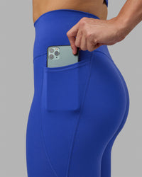 Woman wearing Fusion Ultra High-Rise Full Length Legging Pockets - Power Cobalt | Model:Hannah | Size:S | Thumbnail Index: 5