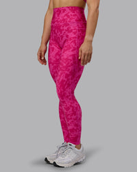 Woman wearing Fusion Ultra High-Rise Full Length Legging Pockets - Strawberry-Lava Lamp | Model:Zoe | Size:S | Thumbnail Index: 5