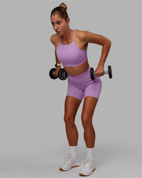 Woman wearing Fusion Ultra High-Rise 6" Short Pockets - Light Violet | Model:Asia | Size:S | Thumbnail Index: 5