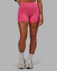 Woman wearing Fusion Ultra High-Rise 4" Short Pockets - Hot Pink | Model:Vanessa | Size:S | Thumbnail Index: 7