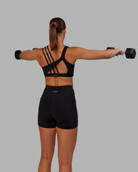 Woman wearing Galvanise Sports Bra - Black | Thumbnail Index: 3