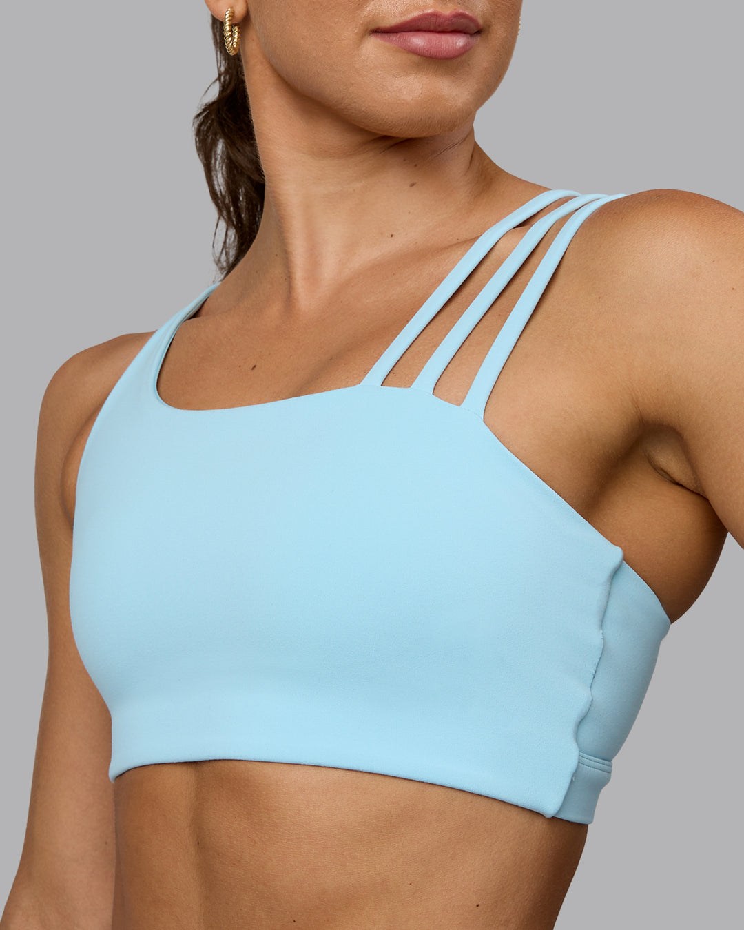 Woman wearing Galvanise Sports Bra - Crystal Blue - view 8