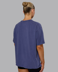Woman wearing Go-To FLXCotton Oversized Tee Washed - Future Dusk | Thumbnail Index: 2
