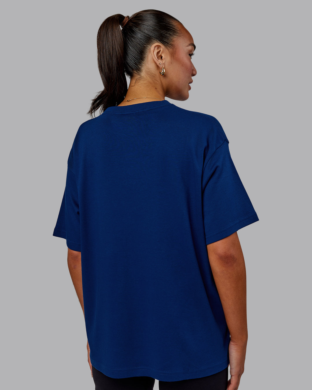 Woman wearing Go-To Modal Oversized Tee - Midnight Blue - view 3