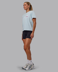 Woman wearing Gone Running FLXCotton Tee - Skyride-Bubblegum | Thumbnail Index: 2