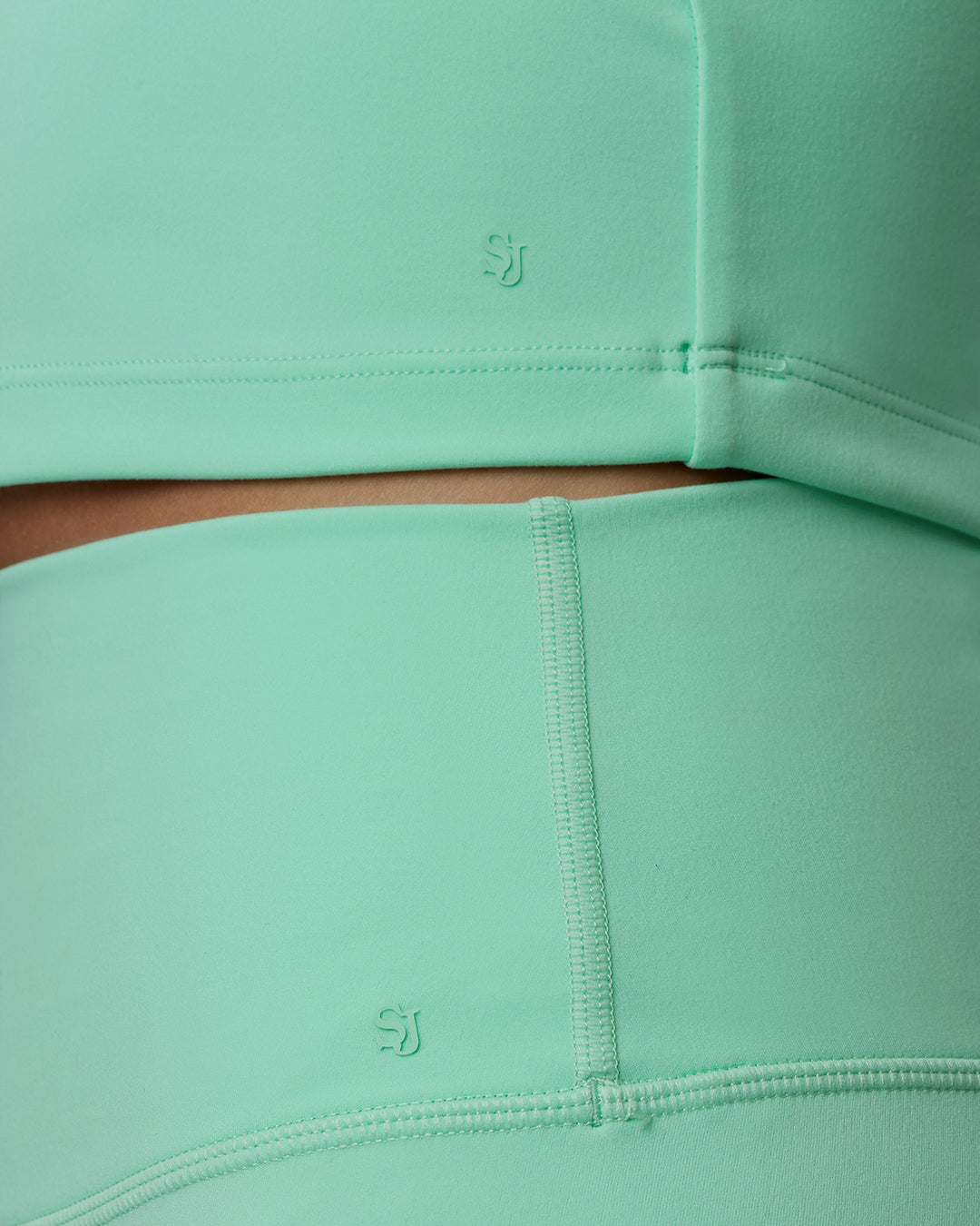 Woman wearing Gracious Shelf Bra Tank - Ice Green - view 6