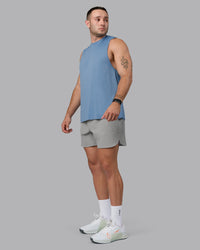 Man wearing Lift 6" Lined Performance Shorts - Circular Grey | Thumbnail Index: 2