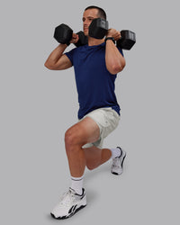 Man wearing Lift 6" Lined Performance Shorts - Digital Mist | Thumbnail Index: 1